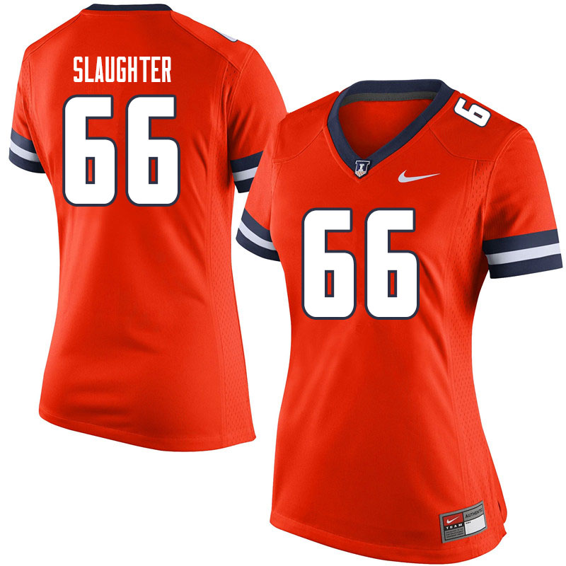 Women #66 Jordyn Slaughter Illinois Fighting Illini College Football Jerseys Sale-Orange